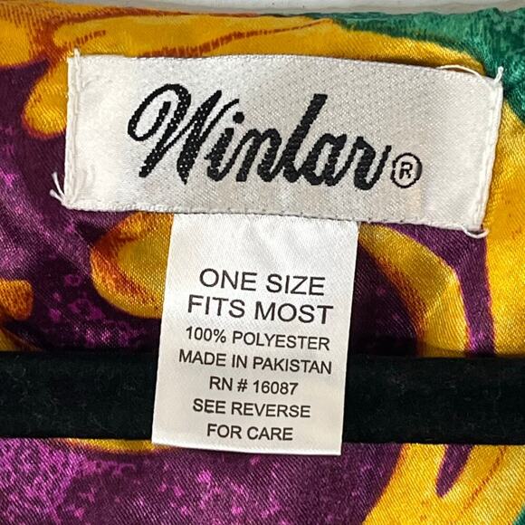 WINLAR Women Maci Dress Tunic Multicolor Satin Paisley Beach OS Boho Summer New - Picture 3 of 8